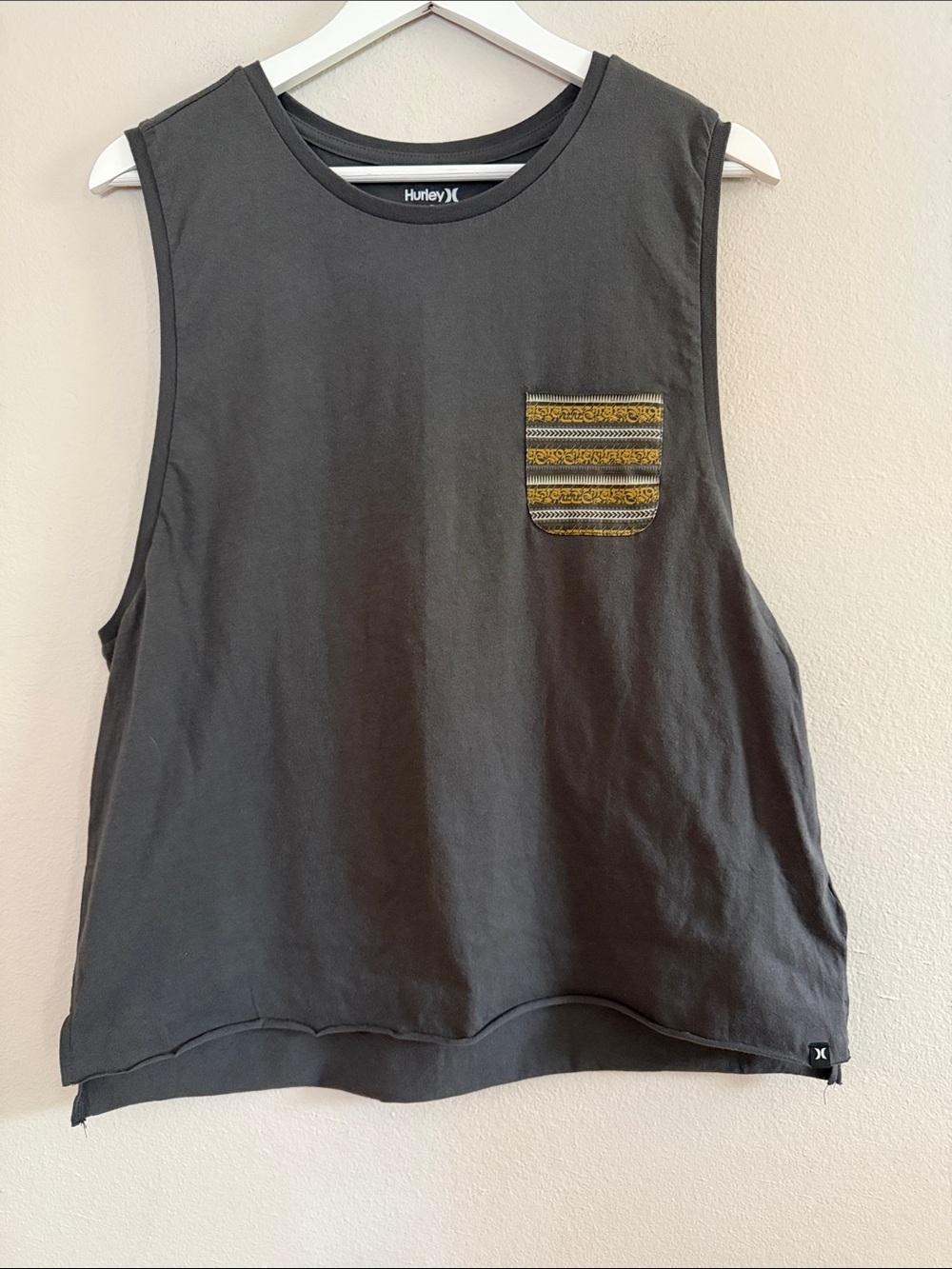 Hurley NWT Men's Cryptik Biker Black Muscle Tank Top Pocket Size XL [PH0882]